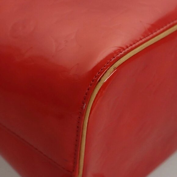 LOUIS VUITTON Monogram Vernis Houston Hand Bag Red M91092 LV Auth 117572 - Picture 5 of 16